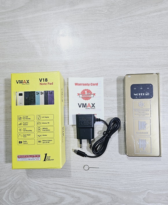 Vmax V18 Notepad Fold Phone With Warranty. 