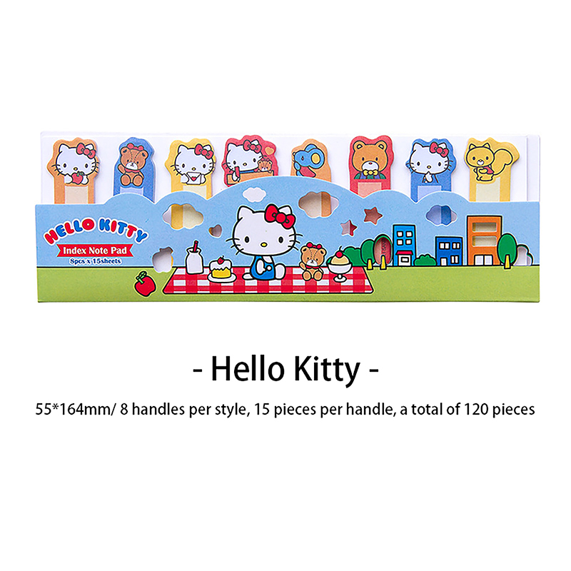 120 Sheets Sanrio Sticky Notes Kuromi Notepad Index Tabs Bookmark Stationery. 