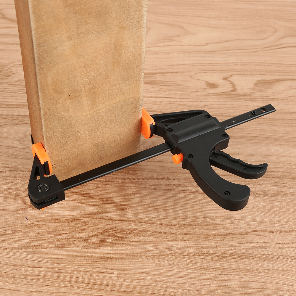F Shape Quick Ratchet Release Speed Squeeze Wood Working Clip Spreader Tool DIY Color: Black + Orange. 