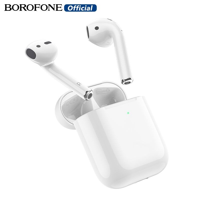 BOROFONE BW01 Plus TWS Bluetooth 5.1 Earphones TWS Earbuds Bluetooth Headset With Mic In Ear Handsfree Music Earphones Answer / End Call for IOS&Android Phone With charging Cable. 