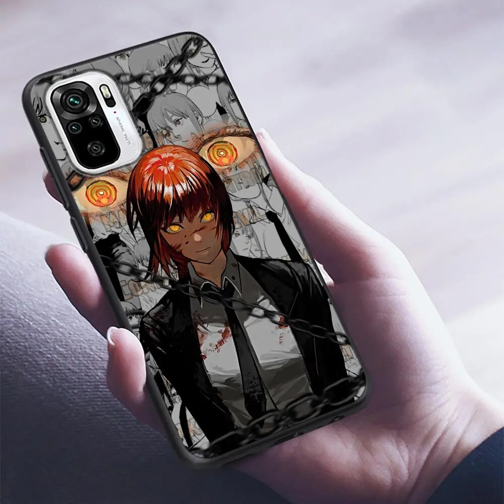 Power Chainsaw Man Makima Anime Silicone Case For Xiaomi Redmi Note 10 Pro 8 9 11 12 Pro Plus 7 8T 9T 10S 11S 12S 5G Soft Covers. 