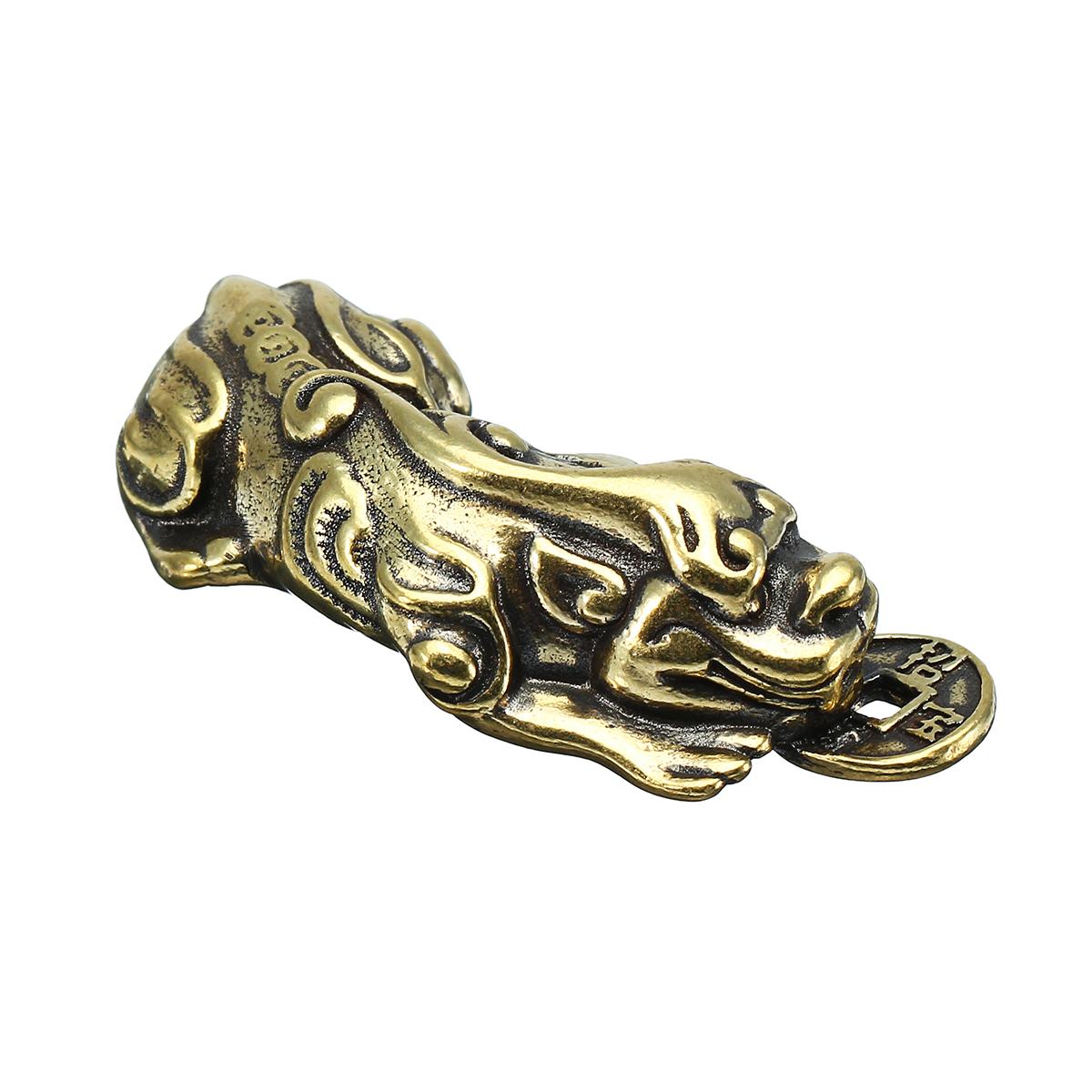 Chinese Pure brass God beast small pendant 