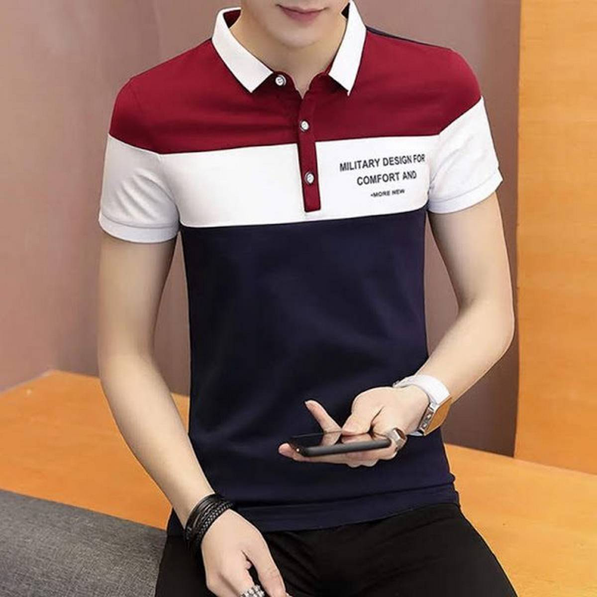 Maroon, White \u0026 Navy Bule Color Cotton 