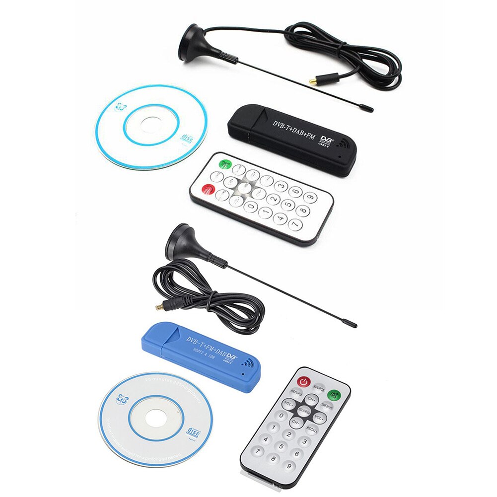Digital TV Receiver Stick USB 2.0 Digital DVB-T SDR+DAB+FM HDTV TV Tuner Receiver Stick RTL2832U+R820T2 w/Antenna Remote Control. 