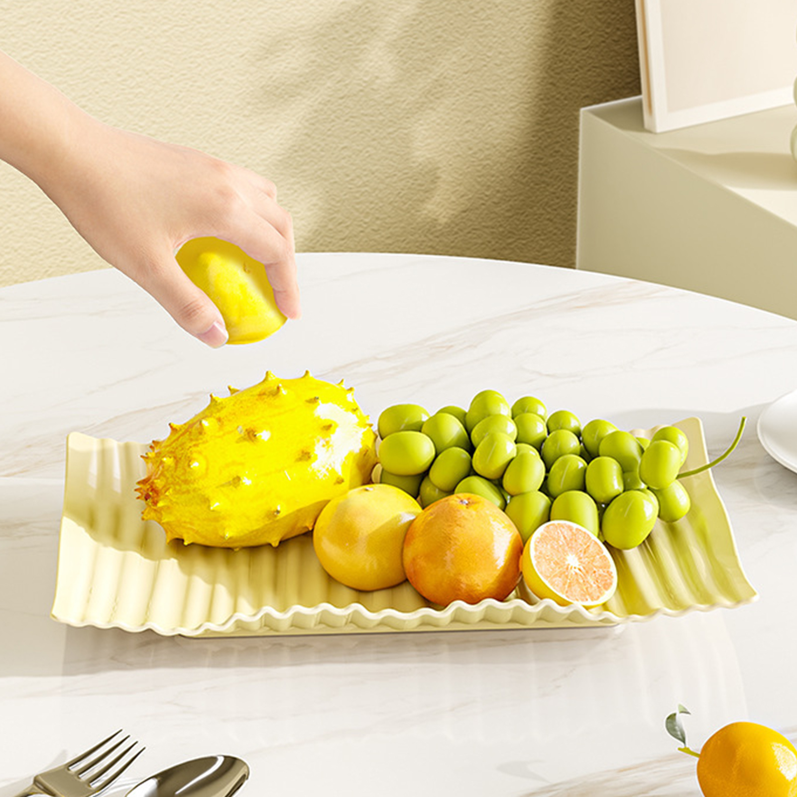 Quasar Snack Display Tray Elegant Fruit Tray for Parties Entertaining Perfect for Snacks Desserts Cookies Reusable Serving Platter for Hosting Guests Stylish Food Tray for Special Occasions Fruit Dish. 