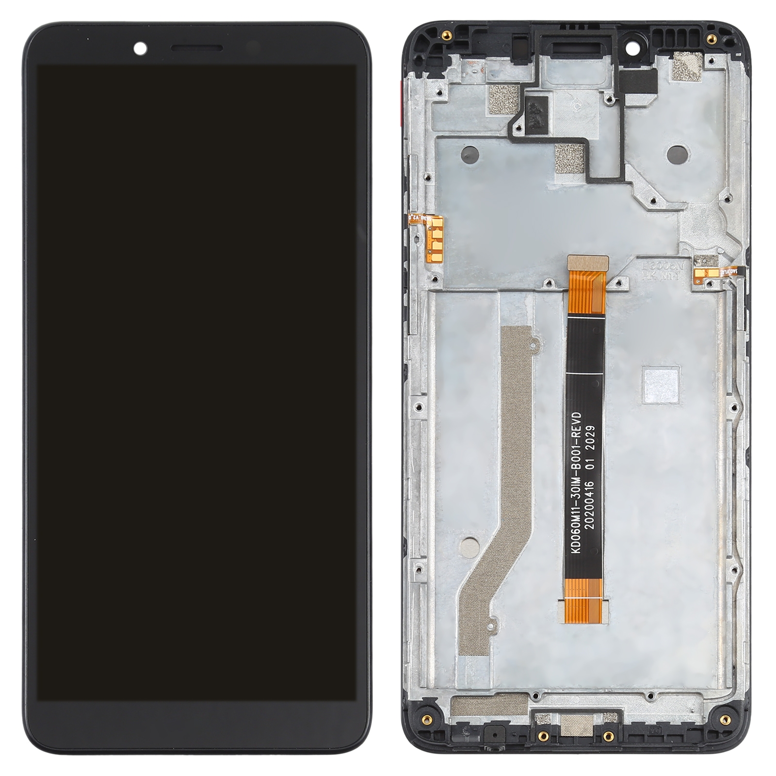 LCD Screen and Digitizer Full Assembly with Frame for Nokia C3(Black). 