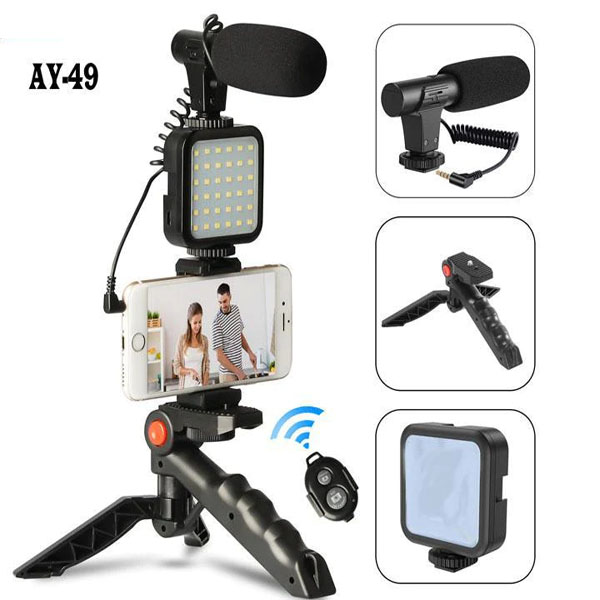 Ay-49 Remote Control Video Kits Microphone Led Fill Light Mini Tripod - Ring Light. 