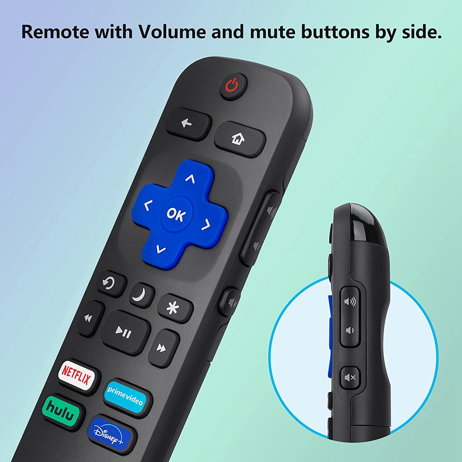 Universal TV Remote Replacement for Roku TV for TCL Roku/Hisense Roku for Sharp Roku TV,TV Remote with Netflix/Hulu. 