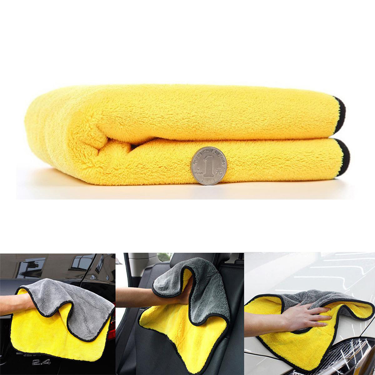 30*40 cm Car Double Layer Microfiber Towel( Medium Size ) 500 gsm. 