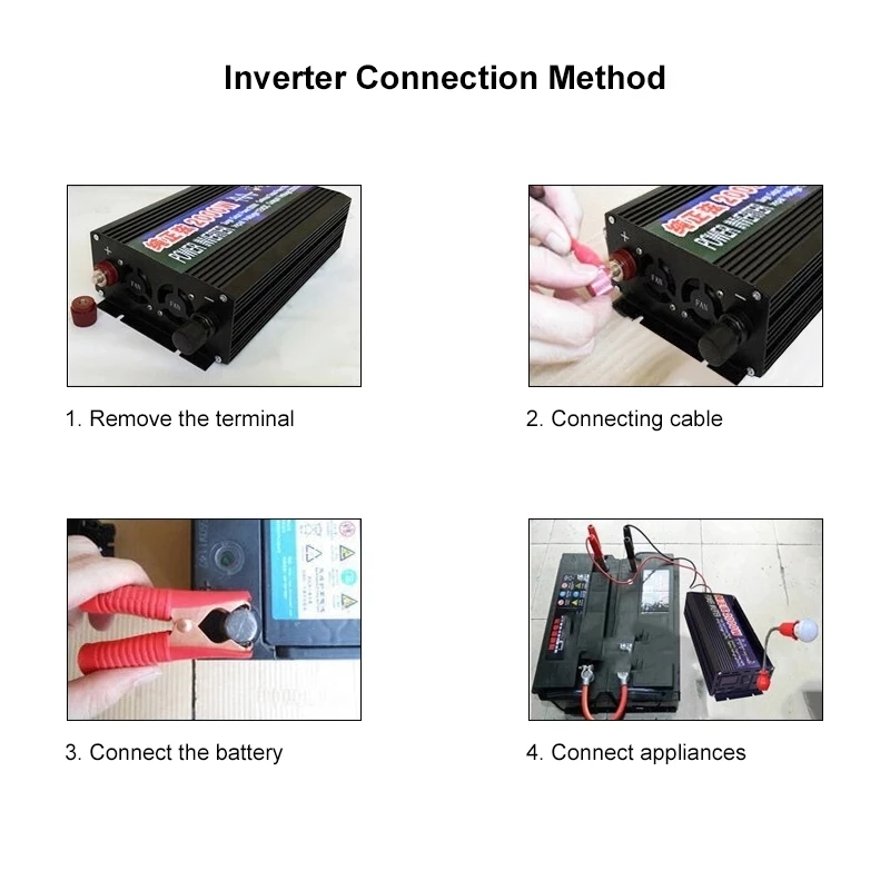 KOGEEK 4000W Pure Sine Wave Inverter  Converter Solar Car Inverters With LED. 