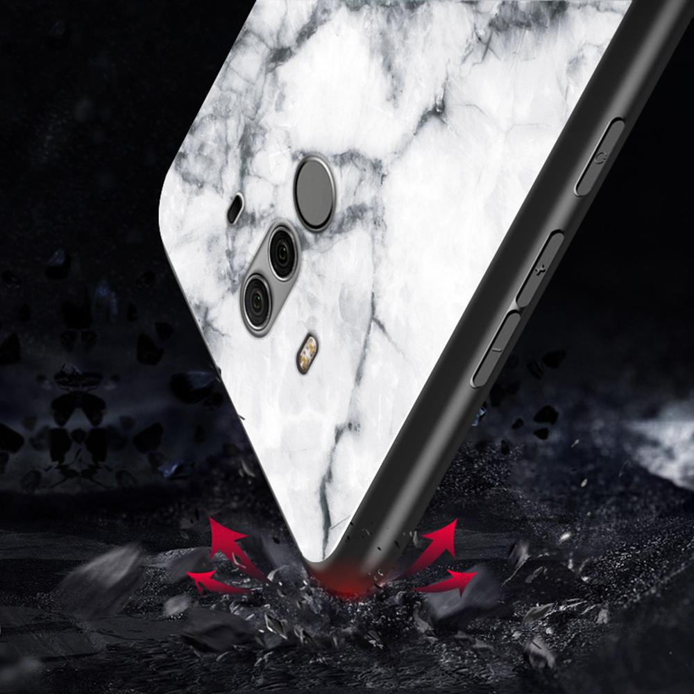 Case for Huawei Mate 10 Pro Tempered Glass Protective Layer on the Back and TPU Bumper Anti+shock Shock Absorption Protective Cover. 