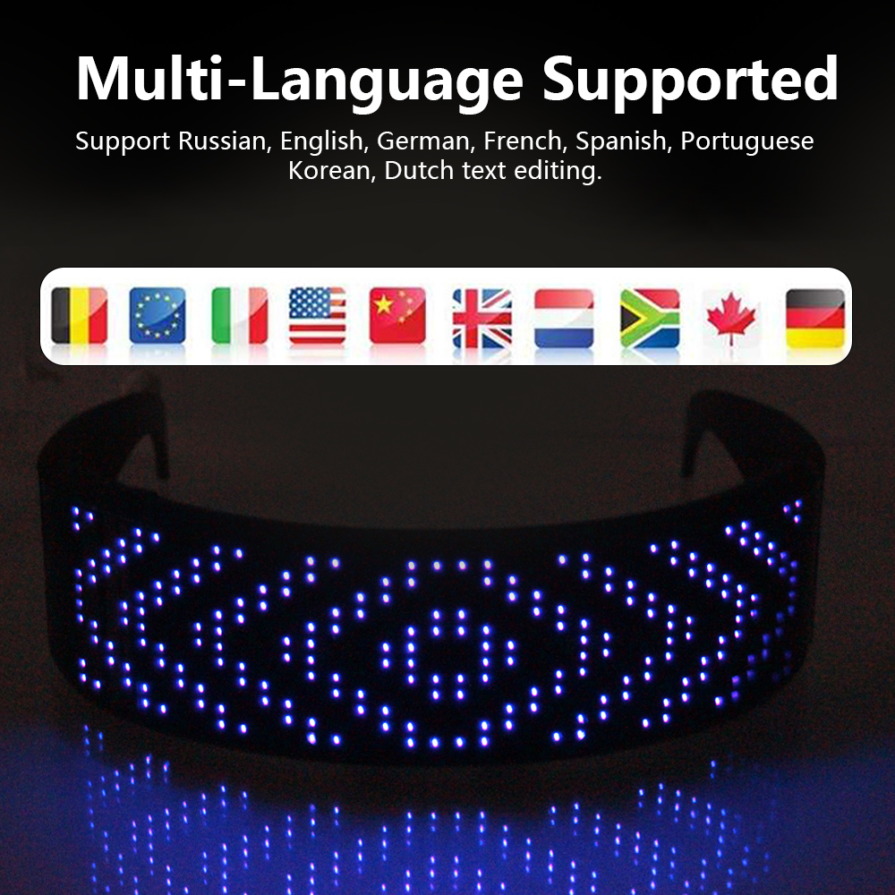 LED Shining Smart Glasses APP Programmable Rechargeable Wireless Blue tooth Multi Color Led Dynamic glasses for Party. 