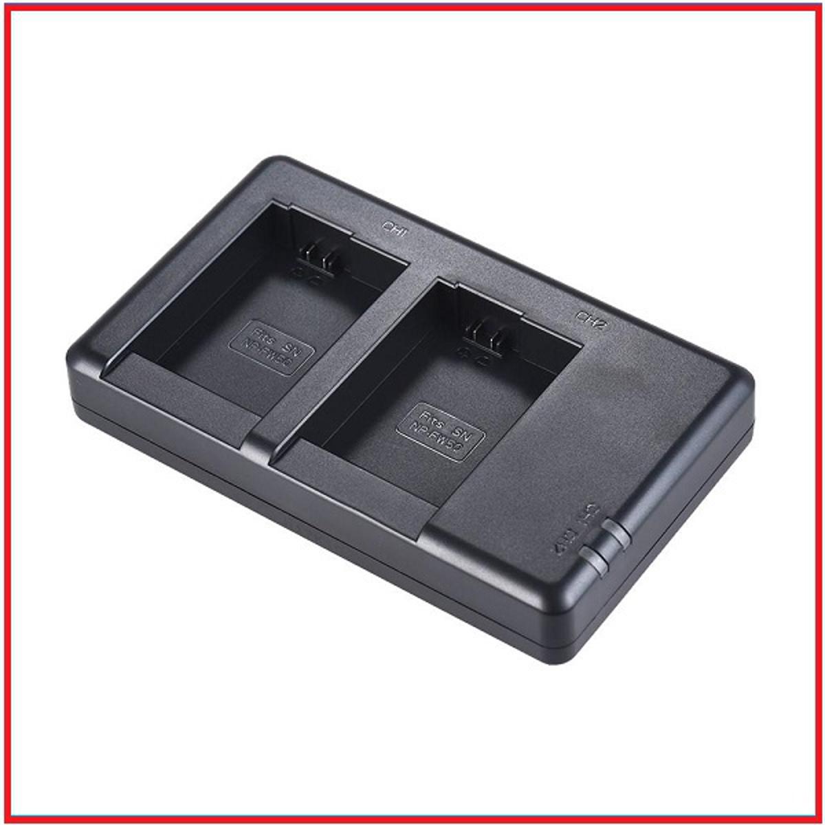 FB TECH FB-DC-NP-FW50 dbl Dual Slot Quick Charger for Sony NP-FW50 Battery