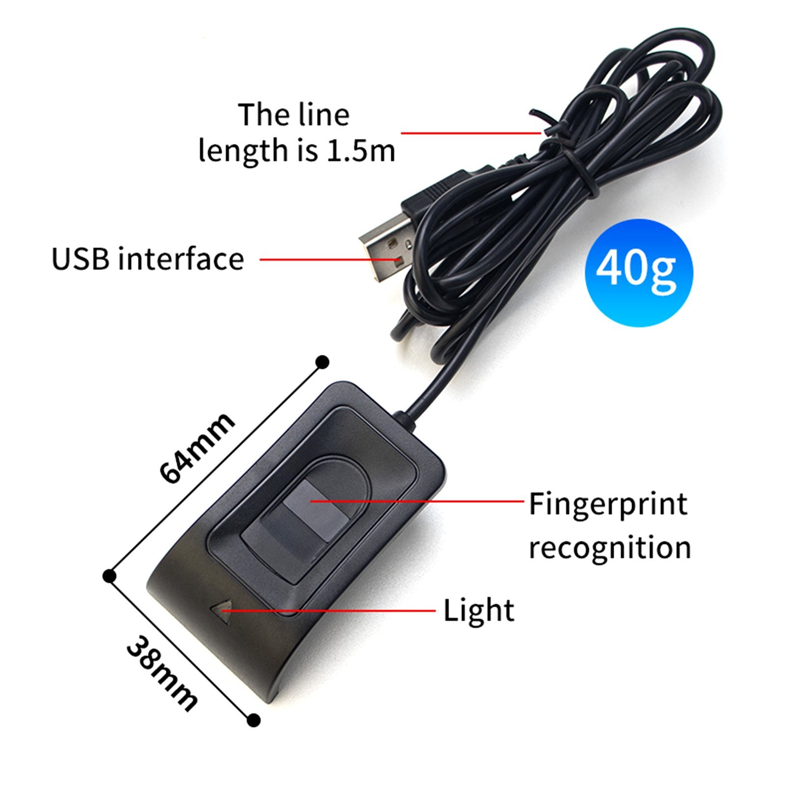 WA28 USB Fingerprint Reader USB Biometric Fingerprint Scanner. 