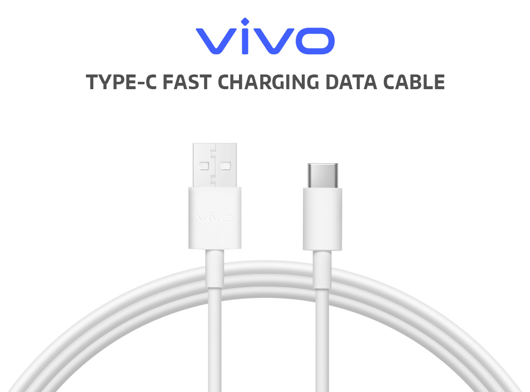 USB Type C Cable For Vivo Fast Charging Sync Data Charger Cable Length 100cm For Vivo Type-C Interface Smartphone - Cable Protector. 