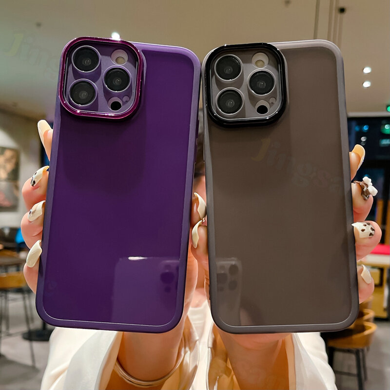 For VIVO Y02 Y02A Y02T Case with Lens Protector Films Translucent Soft Silicone Case Shockproof Back Cover. 