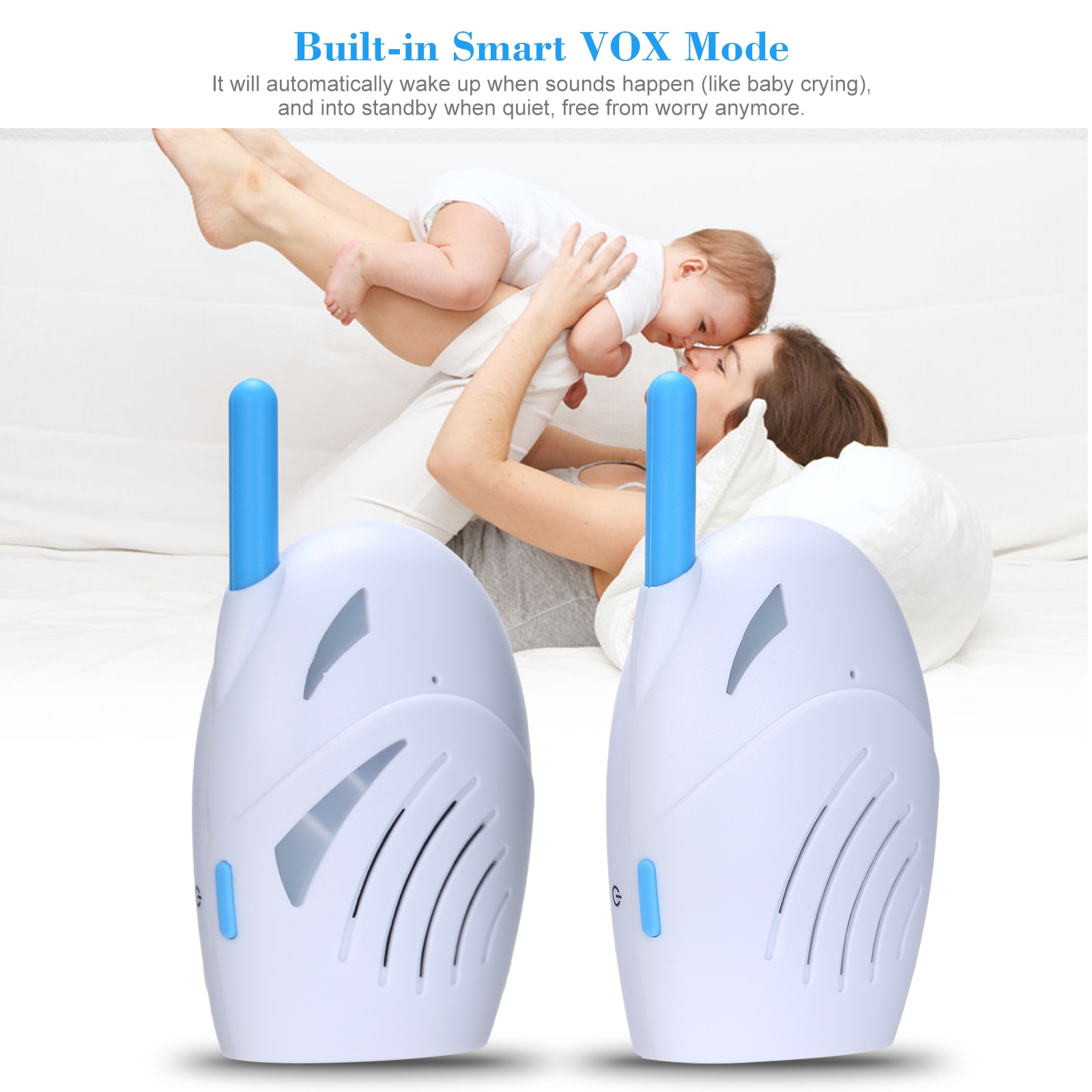 Wireless Baby Monitor Portable 2.4GHz Digital Audio Two Way Talk Baby Cry Detector Baby Nanny Security Sensitive Transmission. 