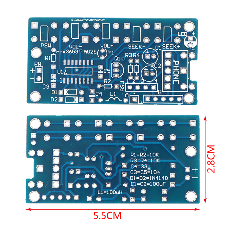 DIY Electronic Kits Wireless Stereo FM Radio Receiver Module PCB 76MHz-108MHz. 