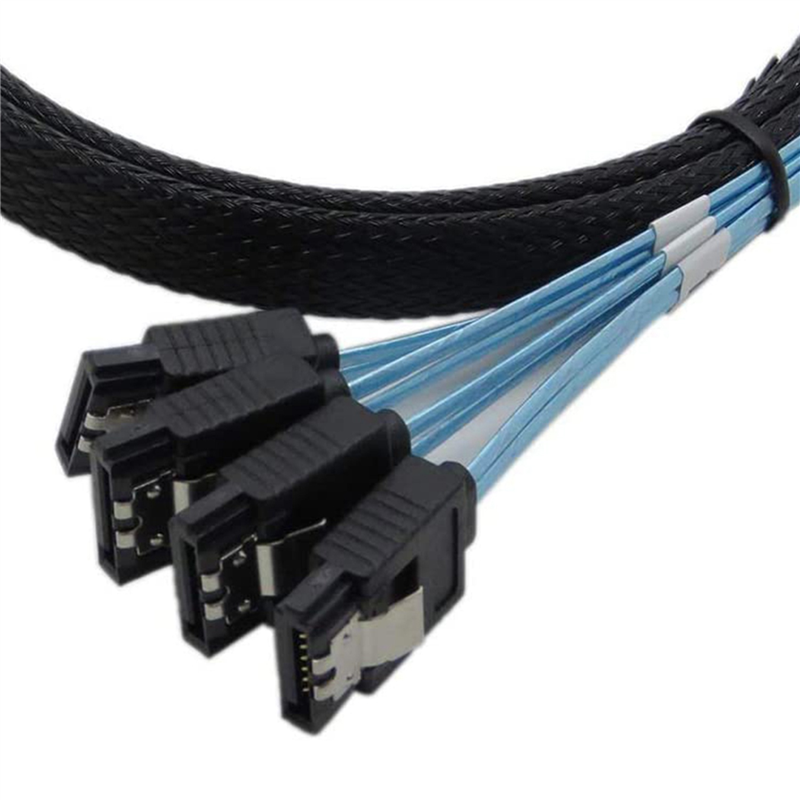 3X SAS Cable Sata Cable High Speed 6Gbps 4 Ports/Set for Server 0.5 Meter. 