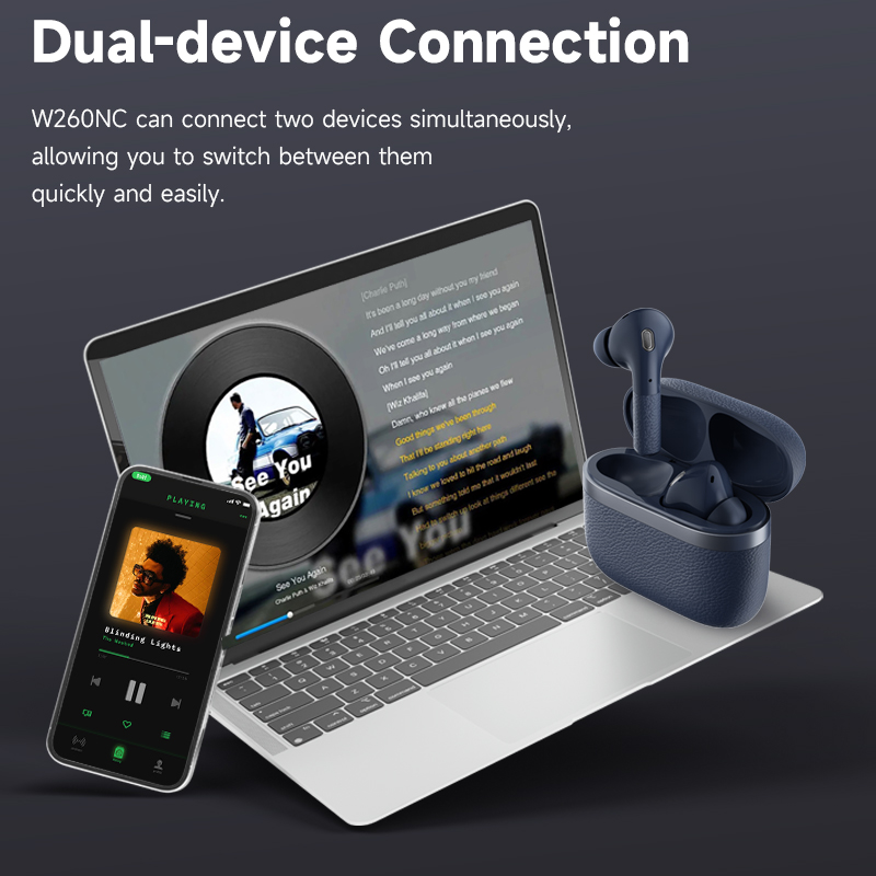Edifier W260NC ANC Noise Cancelling TWS Earphones Bluetooth 5.3 Hi-Res Wireless Headphones with LDAC, 32Hrs, Muliple Connection. 