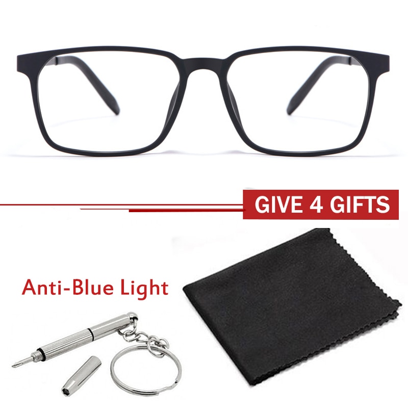 Ultra-Light Pure B Titanium Blue Light Blocking Reading Glasses Men Outdoor Hyperopia Business TR90 Frame Eyeglasses Diopter 1.5. 