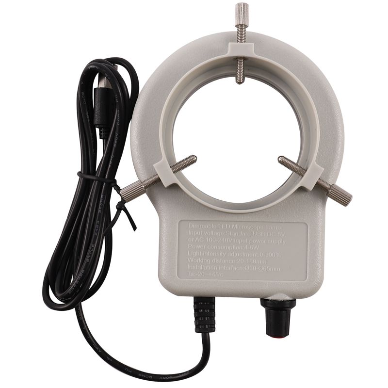 48 LED Industrial Microscope Camera Light Source Ring Lamp Light Illuminator Lamp Adjustable Brightness USB Interface. 