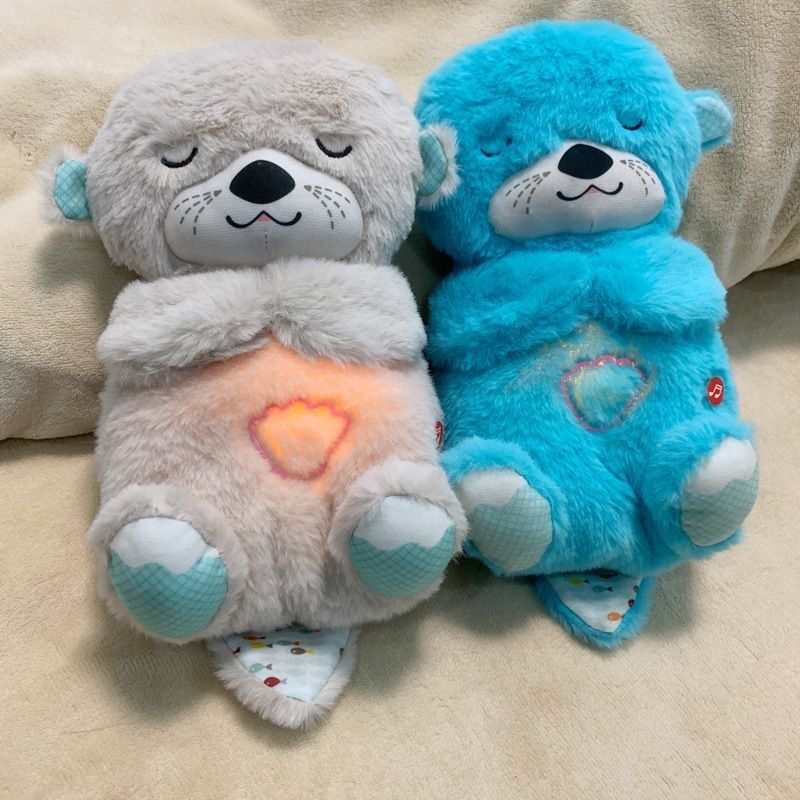 Breathing Cute Otter Soothes Plush Baby Sleep Doll Small Gift Doll Sleep Artifact