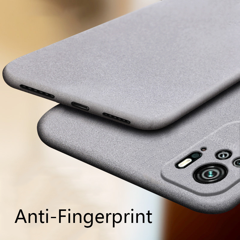 Biruiqu For Redmi Note 10 4G / Redmi Note 10S Shockproof Anti Slip Soft TPU Sandstone Matte Back Case Cover. 
