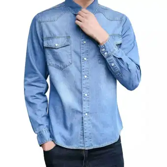 sky blue shirt denim