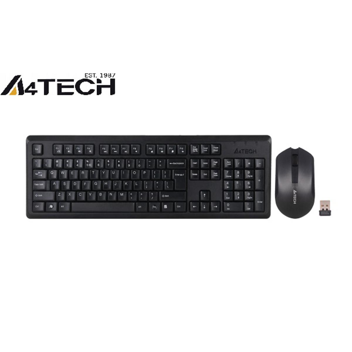 A4 Tech 4200N Black Wireless Keyboard & Padless Mouse Combo with Bangla