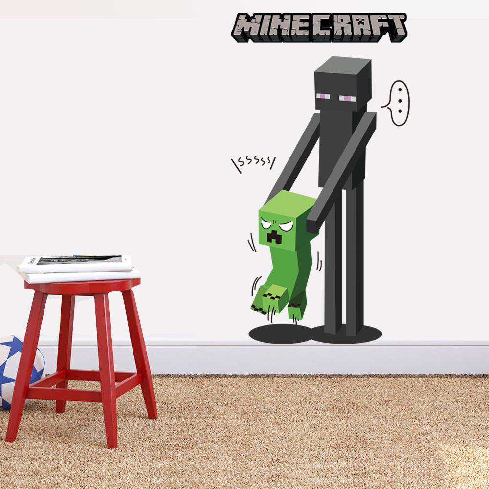 MineCraft Game 3D Enderman Catch Baby Creeper DIY Home Decal Decor Wall Mural Decoration Sticker. 