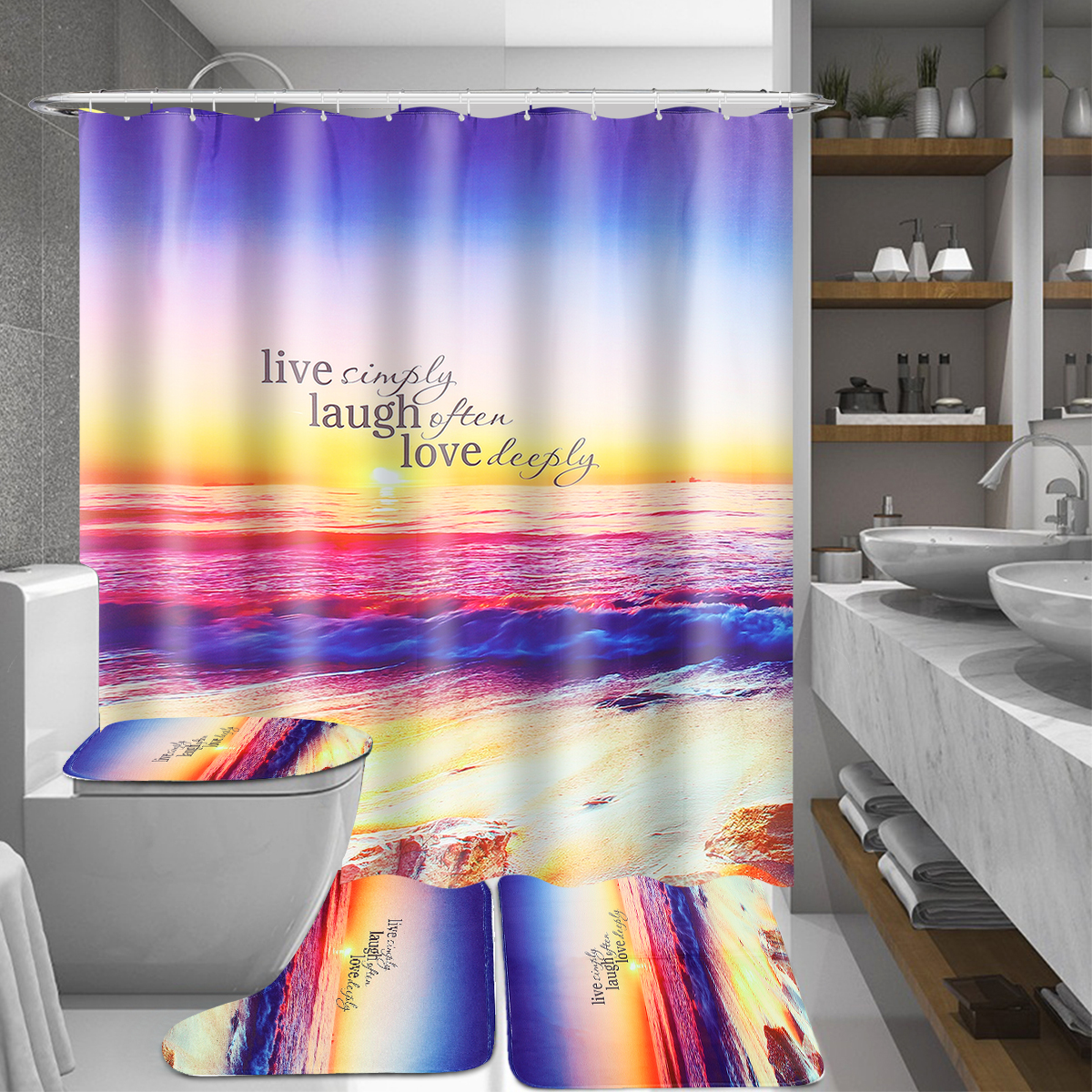 The New 1pcs Printed Shower Curtain 最も