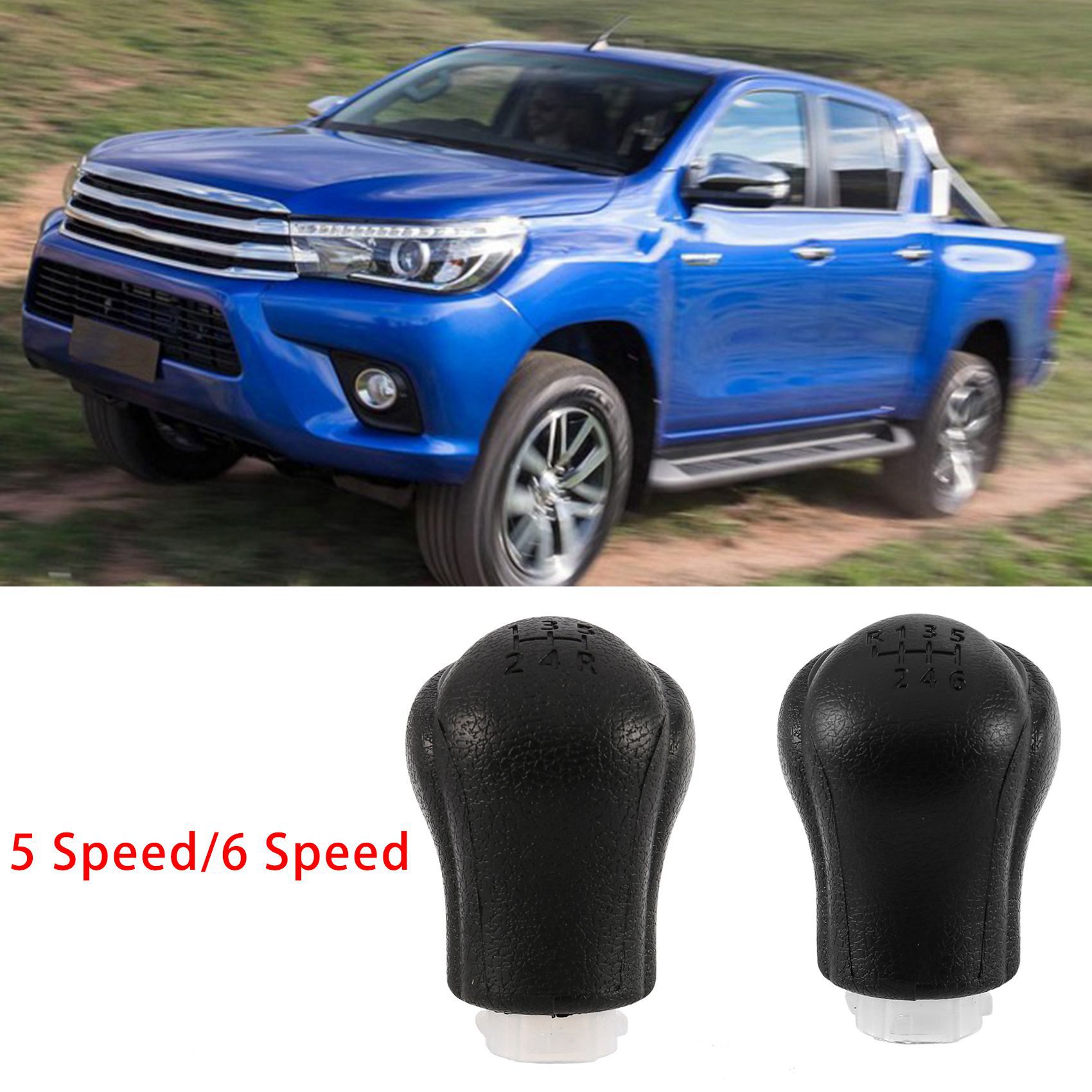 3X Car Manual Leather Gear Shift Knob Gear Handball Lever for Toyota Hilux Revo 6 Speed