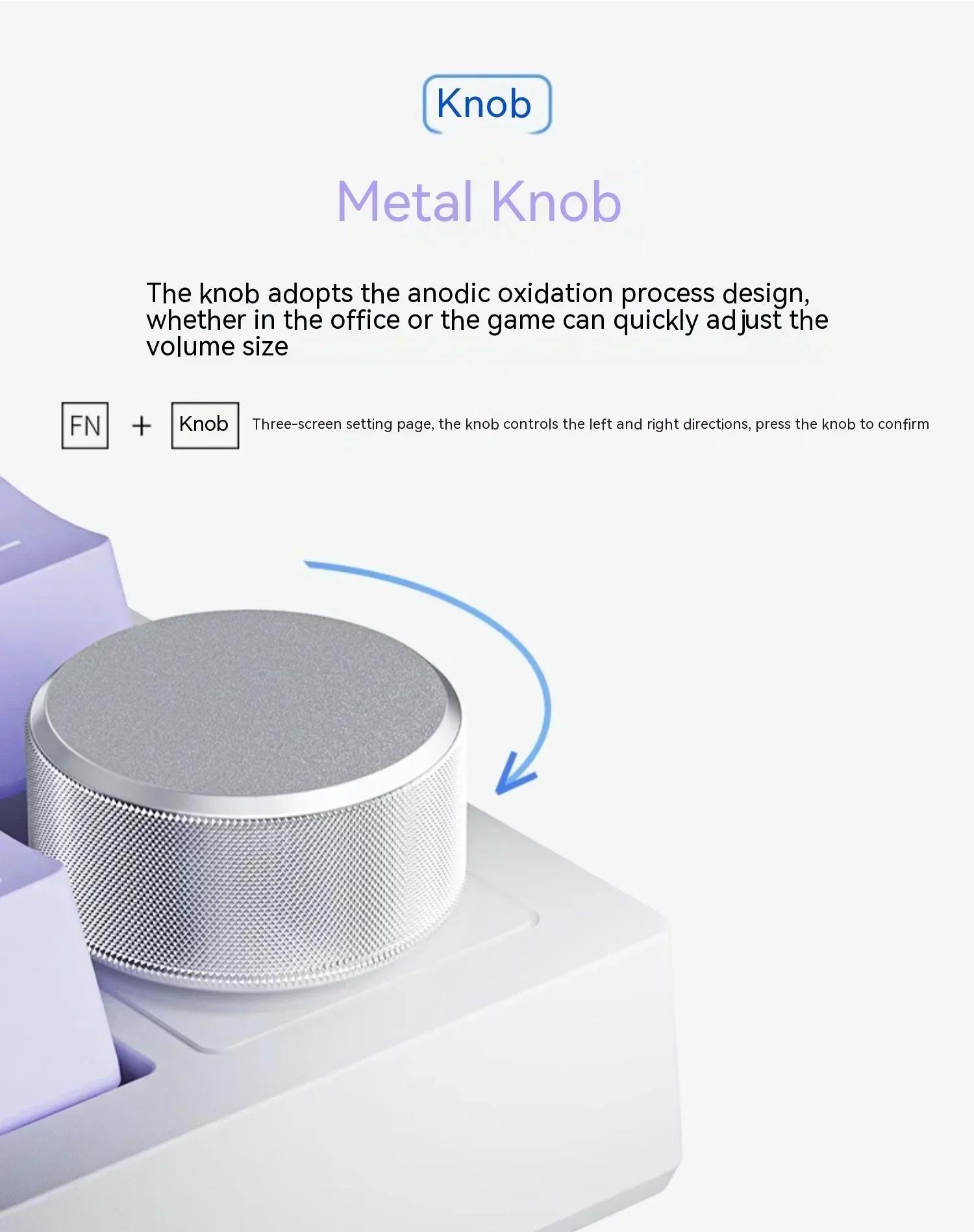AJAZZ AK820 Pro Mechanical Keyboard Custom Screen Multifunctional Knob Three Mode Wireless Gaming Keyboard Hot Swap RGB Gifts. 