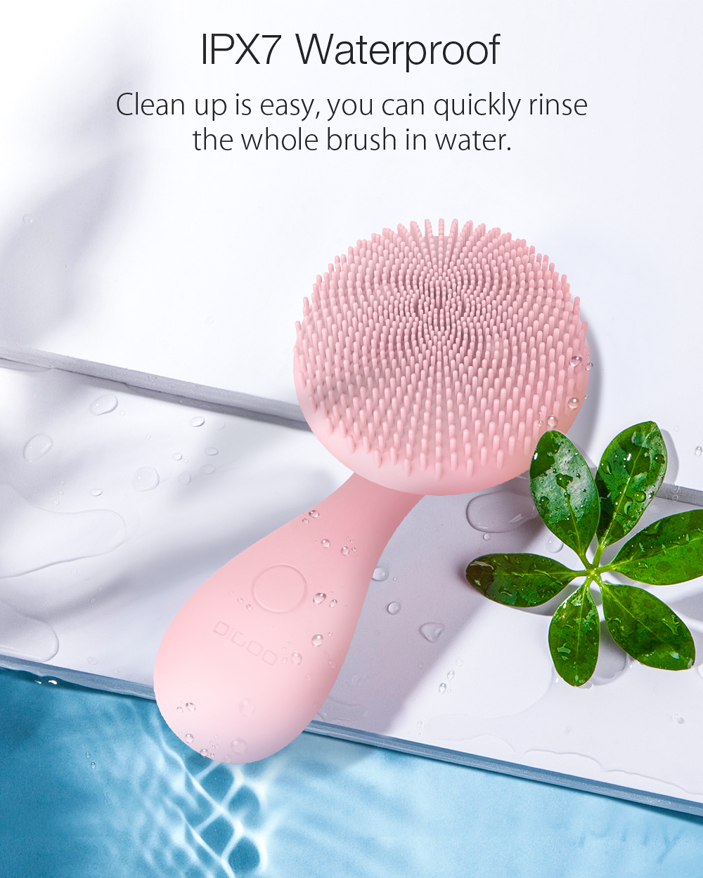 DIGOO SJ01 Silicone Ultrasonic Facial Cleansing Brush Face Body Cleanser 4 Function Modes with Rotating Magnetic Beads Skin Rejuvenation Deep Cleaning. 