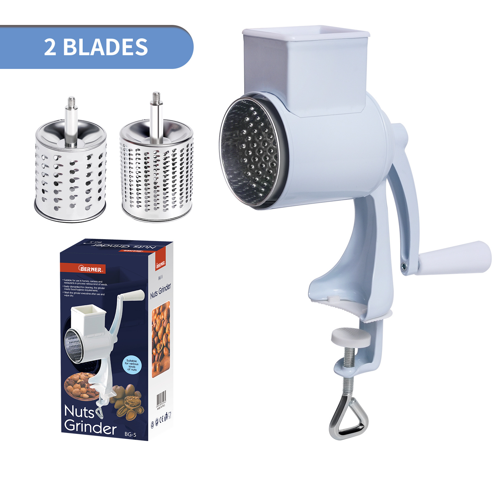 GC Nut Chopper Grinder With Hand Crank Peanut Grinding Device Nut Chopper Peanut Grinder Dried Fruit Crusher Multifunctional Manual Nut Grinder For Different Nuts Baking Kitchen. 