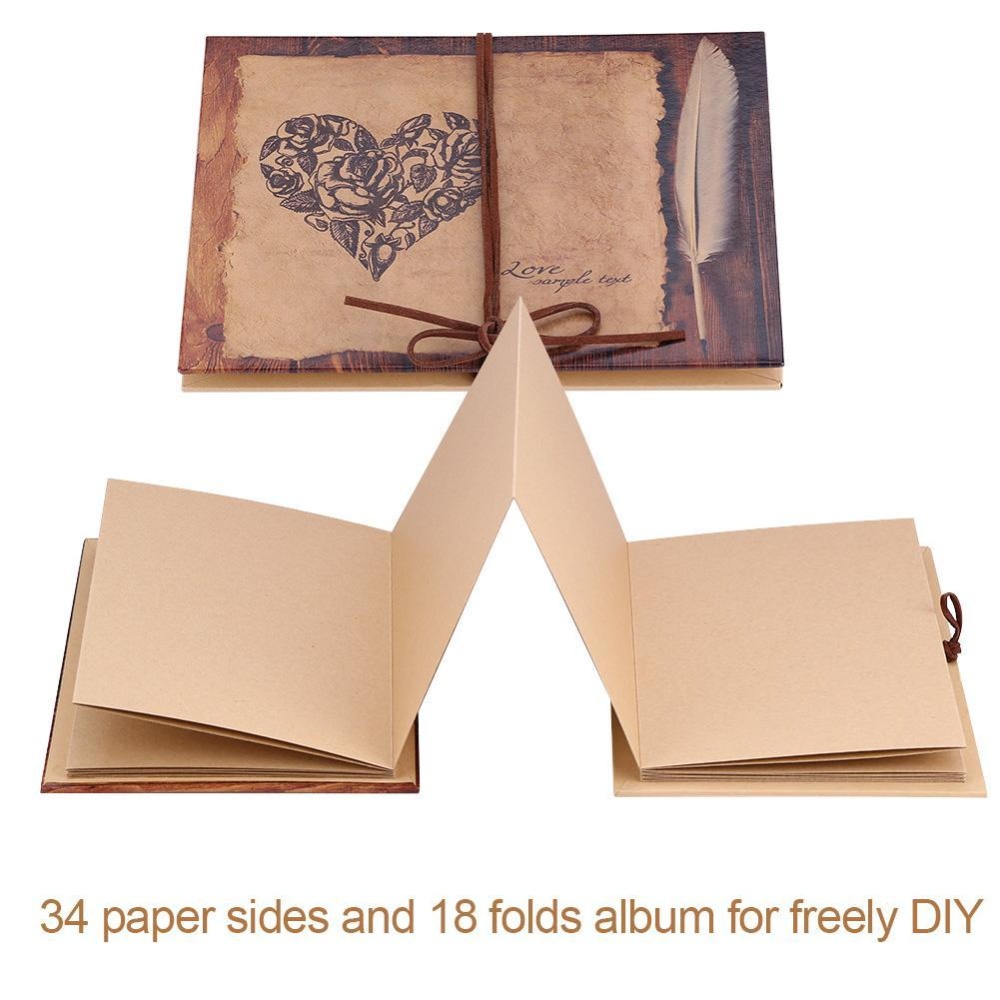 【Hey my home】Vintage Style Album DIY Photos Scrapbook Creative Crafts. 