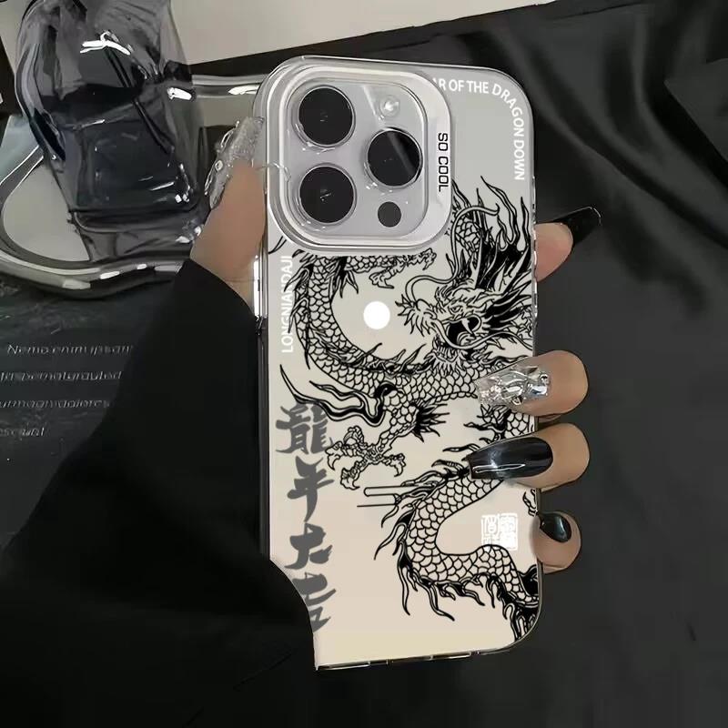 New Luxury Chinese Dragon Phone Case for Samsung Galaxy S24 Ultra S23 S22 Plus FE A32 A52 A13 A53 A14 A34 A54 A15 A35 A55 Cover. 