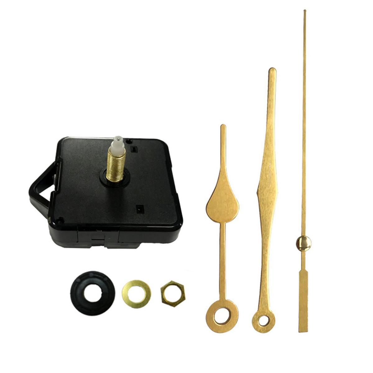Non-Ticking Quartz DIY Wall Clock Movement Mechanism Kit with 3 Gold Silent Clock Repair Parts Replacement
