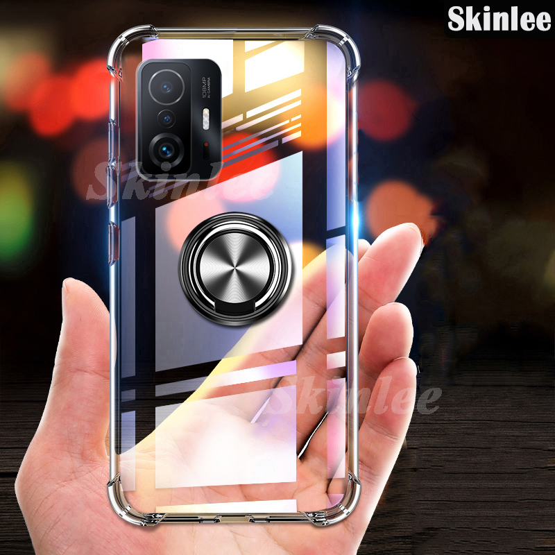 Phone case For Xiaomi 11T / Xiaomi 11T Pro Back Cover Soft Clear Shockproof Car Magnetic Holder Ring Back Cover Mi 11T / Mi 11T Pro Phone cases