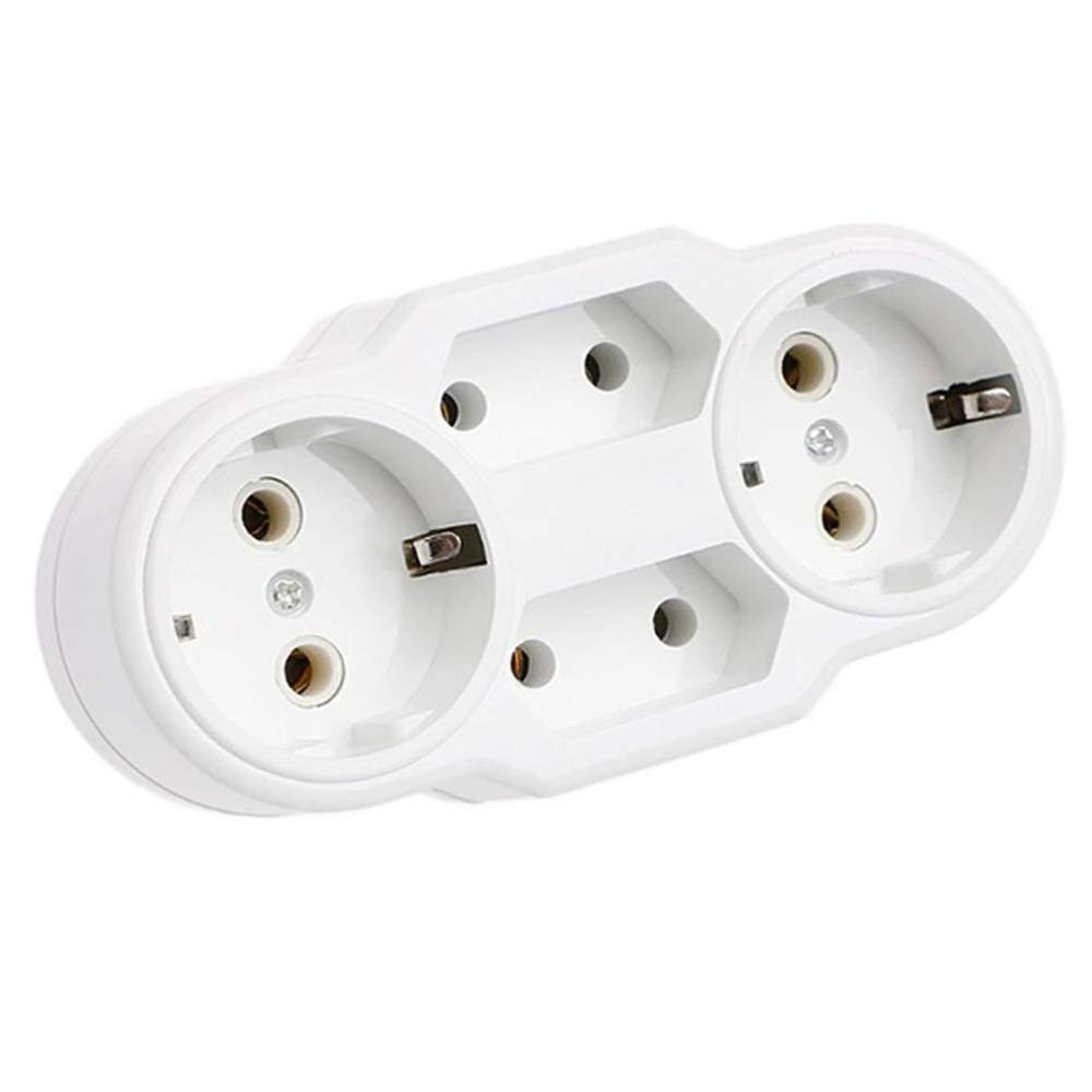 Triple Plug Protective Contact Multiple Plug Power Distribution Adapter EU to Russian Conversion Socket Plug. 