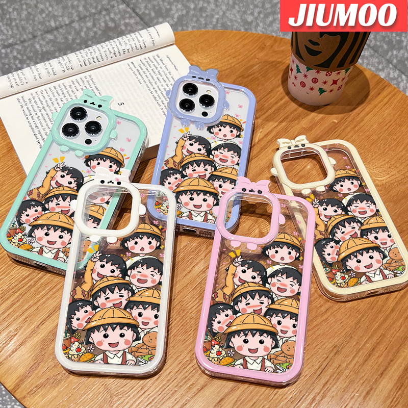 JIUMOO For Samsung A53 5G Case Cartoon Chibi Maruko-chan Little Monster Camera Lens Soft Clear Shockproof Phone Cases Silicone Protective Case Transparent Back Cover. 