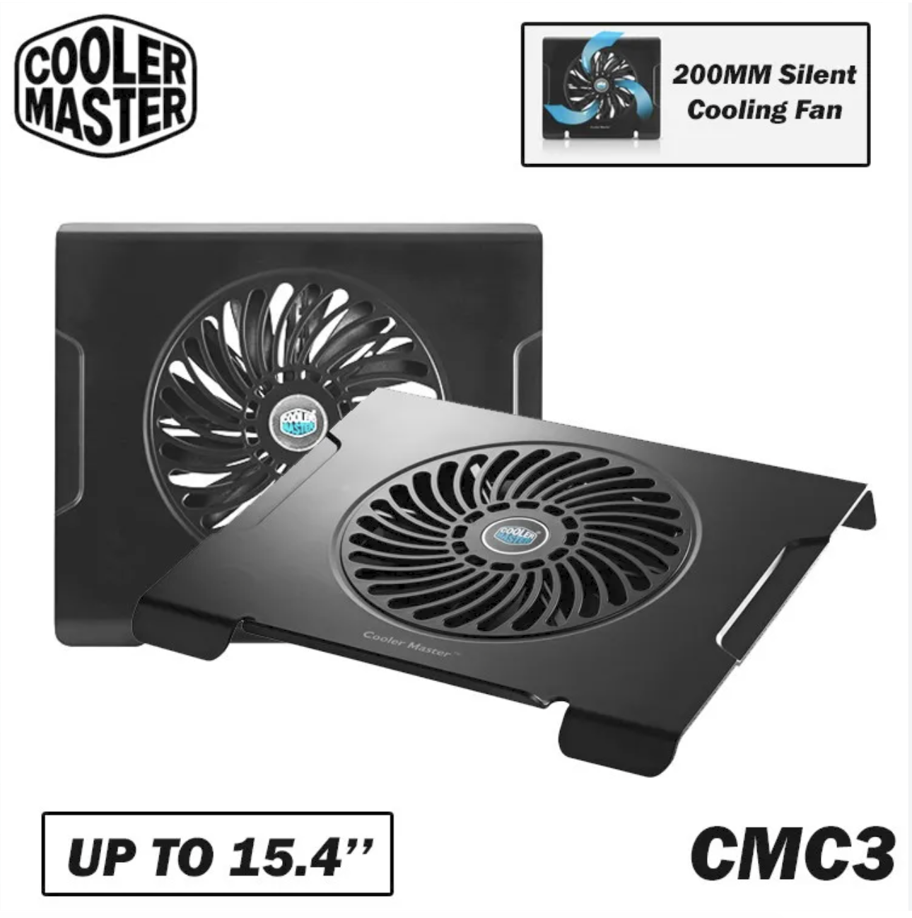 Cooler Master Notepal CMC3 Notebook Cooling Pad-Compatibility: Supports up to 15.6" laptops