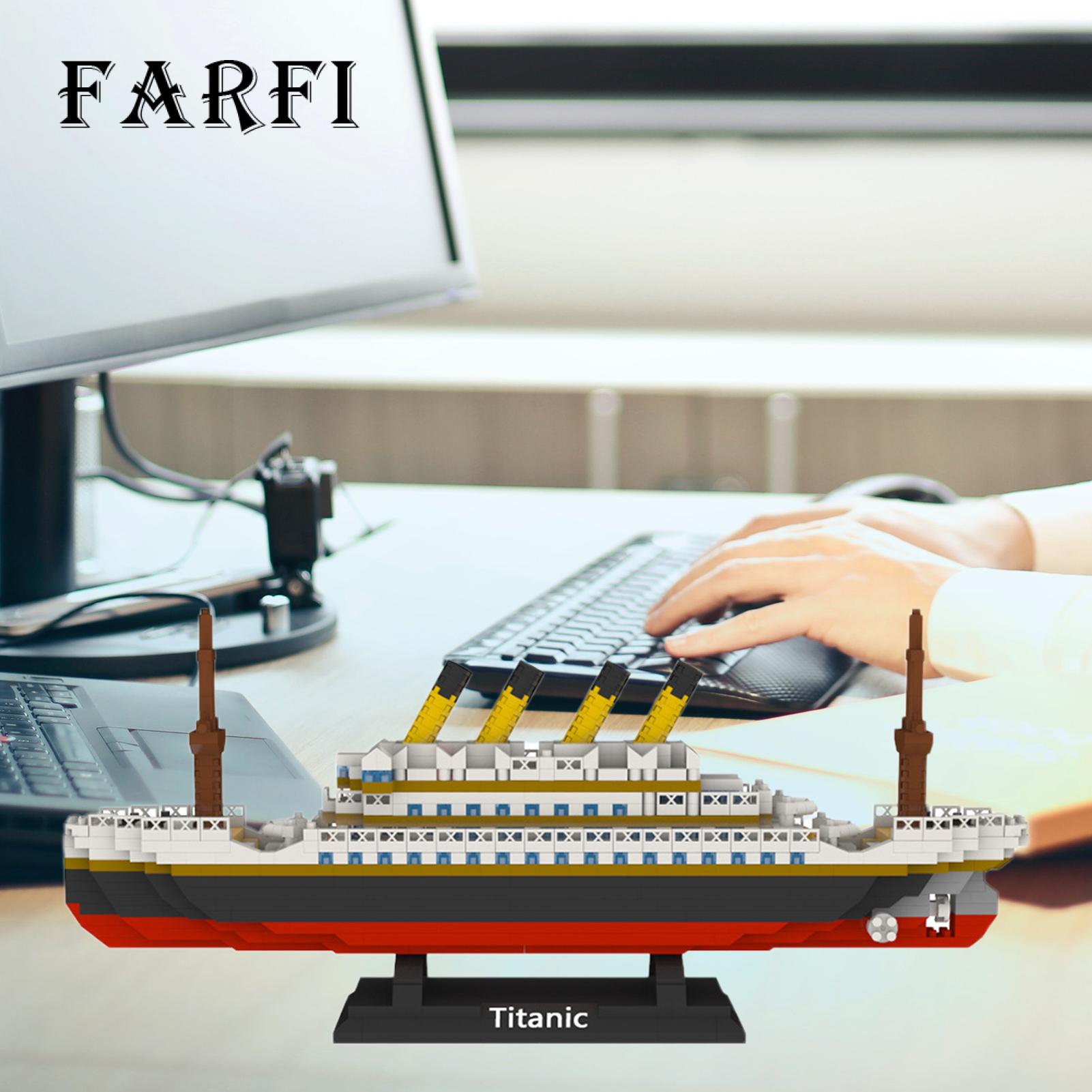 Farfi Ship Building Blocks Assembly Simulation Boat Model Toy Living Room Decoration. 