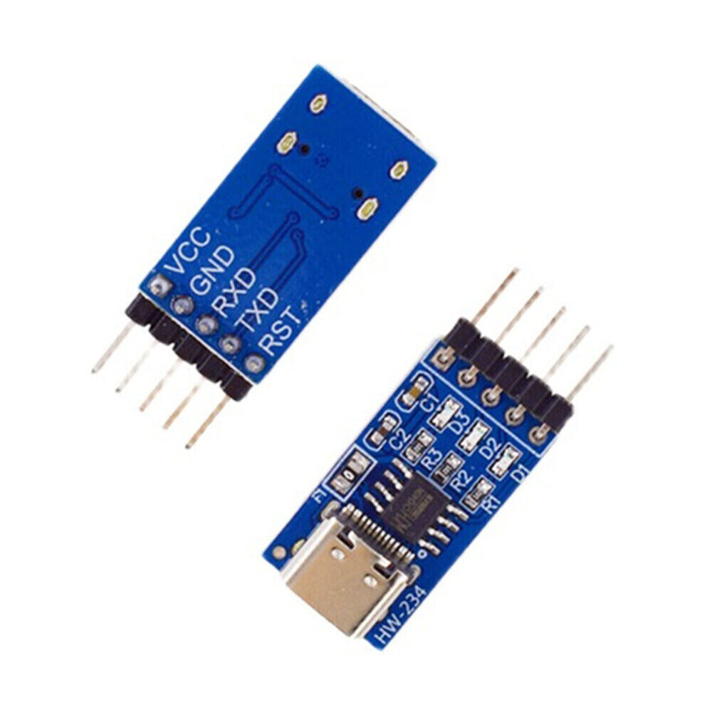 CH340 TYPE C Serial Port Module HW-234 CH340N TYPE-C Interface USB To TTL Serial Port Module CH340N DC 5V 3.3V 5 Pin Leads Header Type C USB To TTL CH340N Module Adapters. 