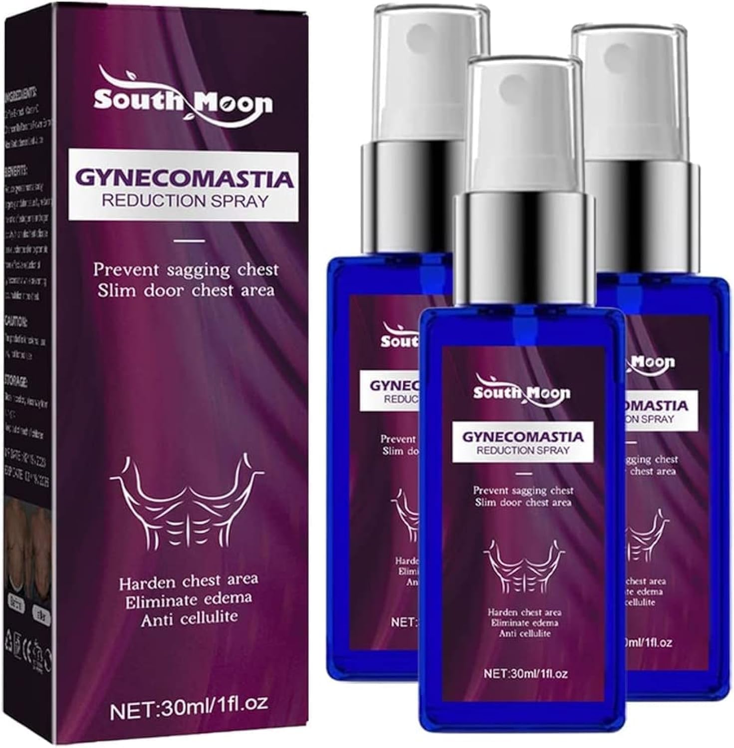 Gynecomastia Reduction Spray, Chest Cellulite Burner Spray for Men, Gynecomastia Reduction Cellulite Spray, Chest Fat Reduction for Men,Chest Belly Fat Remove (30Ml). 
