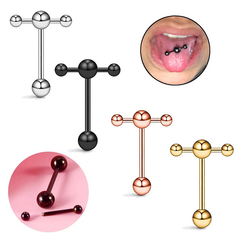 Tongue Rings Removable Ball Tongue Barbell Slave Ring Piercing Barbell Piercing SEVICH. 