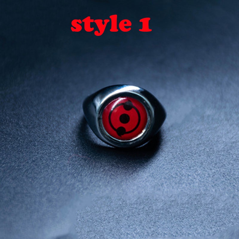 Anime Naruto Rings Akatsuki Sharingan Itachi Kakashi Adjustable Metal ...