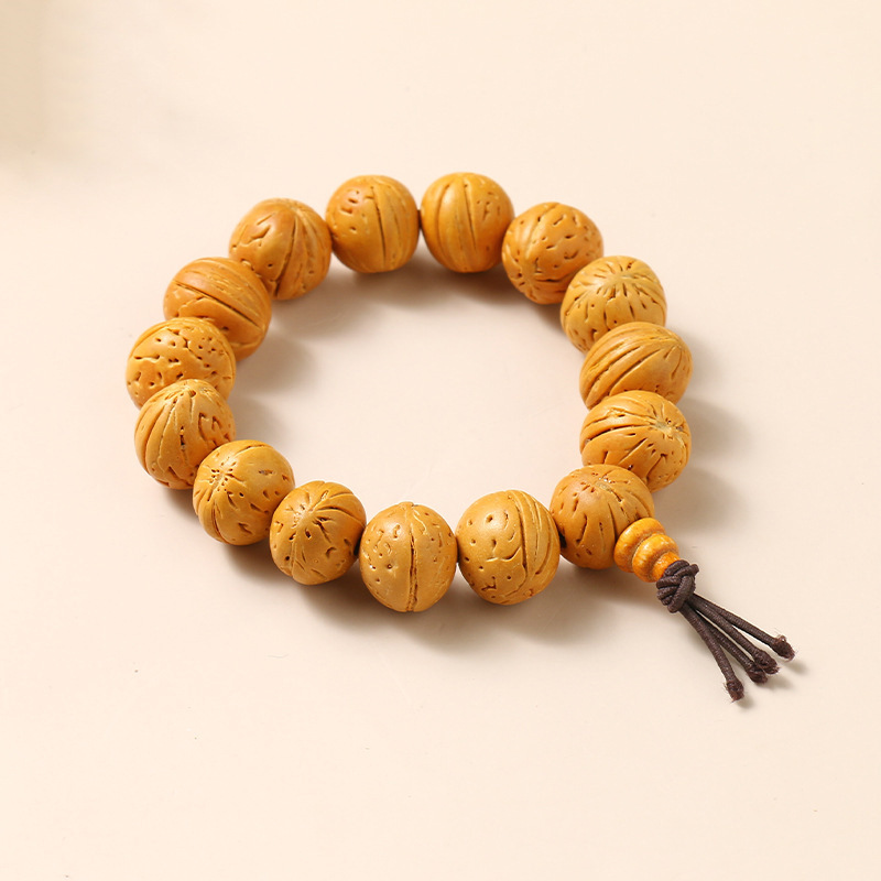 Bodhi Duobao eighteen seed bracelet inscription no daizhi (Hokkien language) prayer blessing carefree Buddha bead bracelet. 