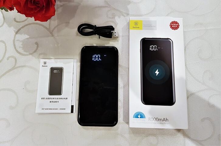Baseus 8000mAh QI Wireless Power Bank Dual USB Fast Charging Power Bank For Samsung Galaxy Note 20 Note 20 Ultra S10 S10+ S9 S9Plus S8 S8+ S7 Edge S6 For iPhone X Xs Max Xr iPhone 8 8+. 
